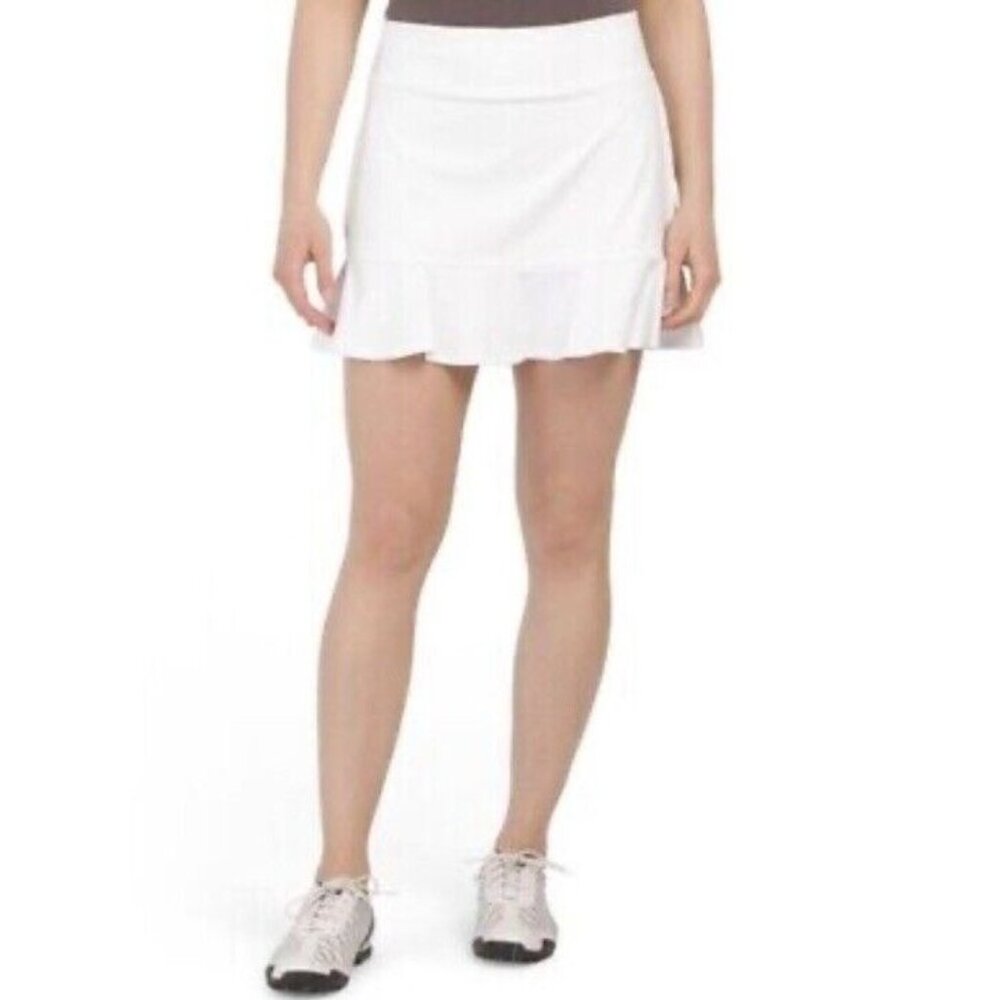 Tommy Bahama Skirt Skort Size XL Active Golf Pickleball Side Pleats WHITE